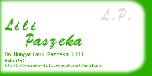 lili paszeka business card